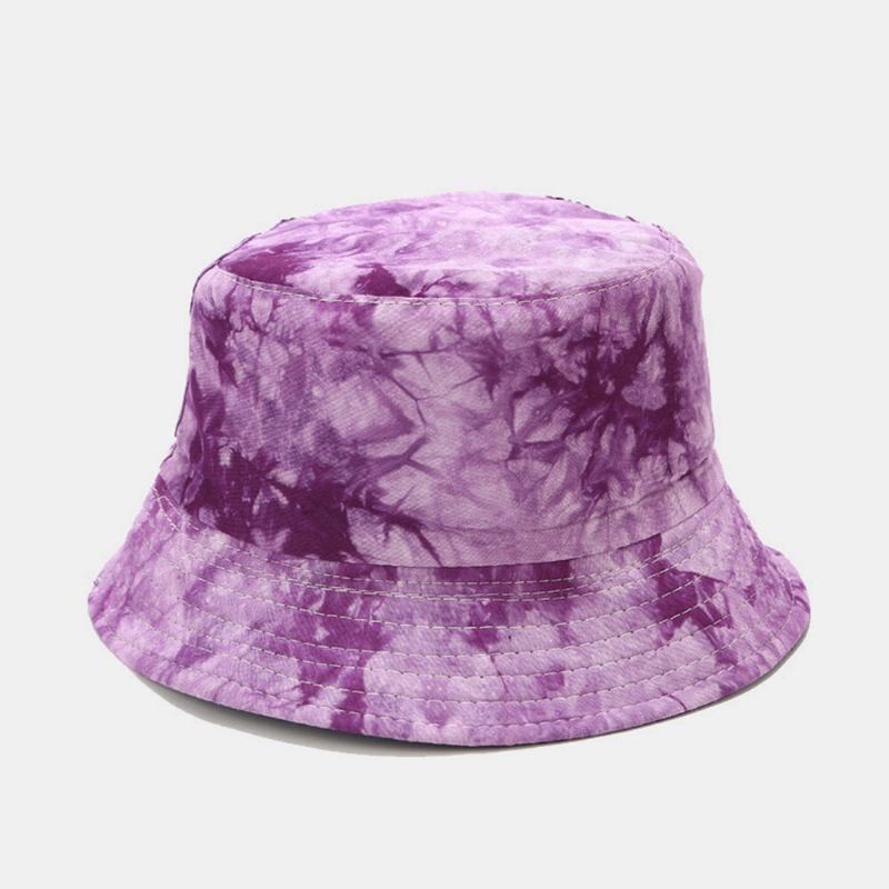 Tie-dye Blæk Maleri Mønster Fisker Huer Dobbeltsidet Bassinhat Solhat Bucket Hat