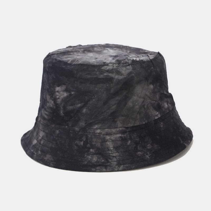 Tie-dye Blæk Maleri Mønster Fisker Huer Dobbeltsidet Bassinhat Solhat Bucket Hat