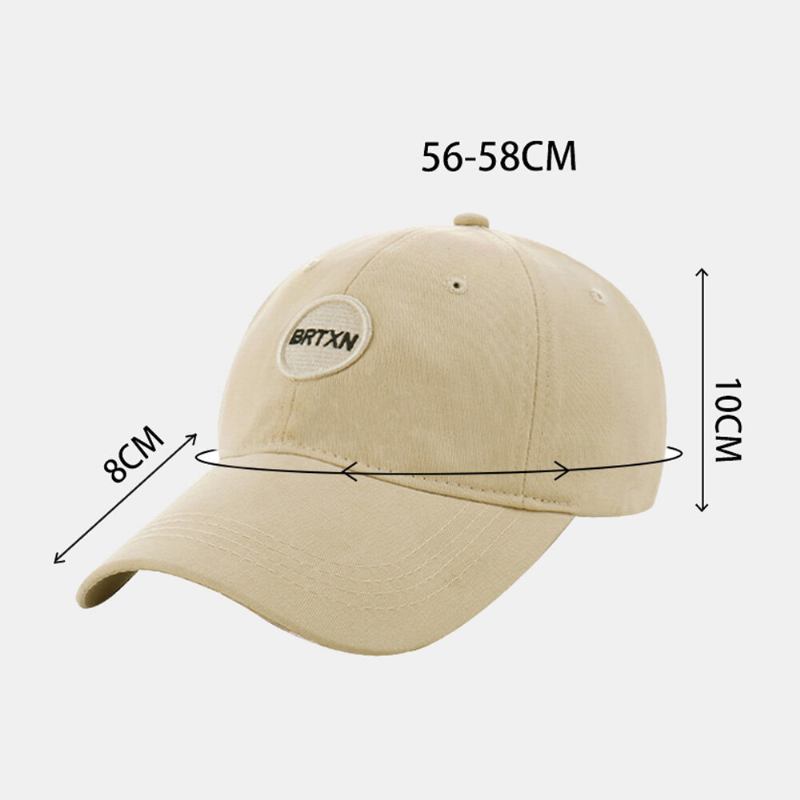 Unisex All-match Bomuld Brev Rund Label Broderi Solskygge Baseball Cap