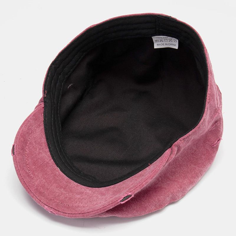 Unisex Almindelig Fabrikat Gammel Malerhætte Brudt Hul Justerbar Retro Baretter Flade Kasketter Peaked Cap