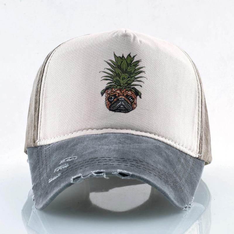 Unisex Ananas Baseballkasket Vasket Kasket Med Nitteret Hiphop Kasket