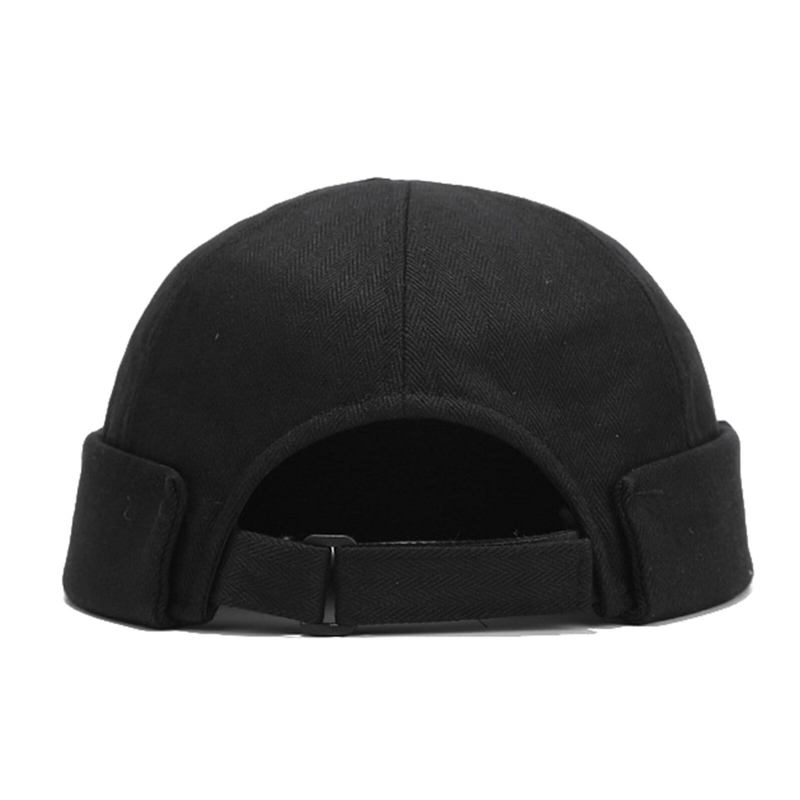 Unisex Bomuld Ensfarve Stilfuld Enkel All-match Justerbar Brimless Beanie Udlejer Kasketter Skull Caps