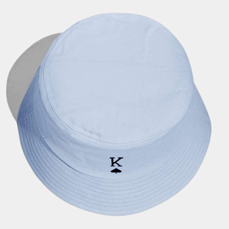 Unisex Bomuld Ensfarvet Poker Kærlighedsbrev Spader Et Mønster Casual All-match Bucket Hat