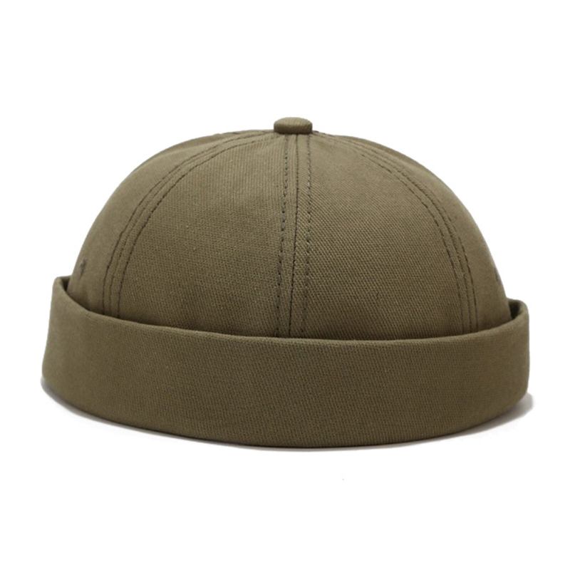 Unisex Bomuld Ensfarvet Trendy Simpel All-match Justerbar Brimless Beanie Udlejer Kasketter Skull Caps