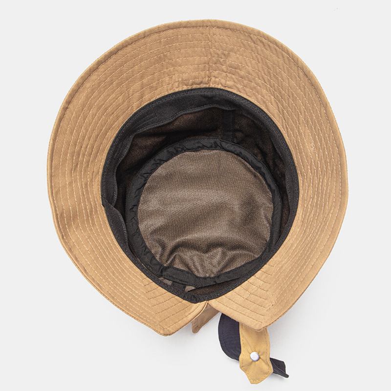 Unisex Bomuld Kontrastfarve Bandage Svalehale Unik Fashion Bucket Hat