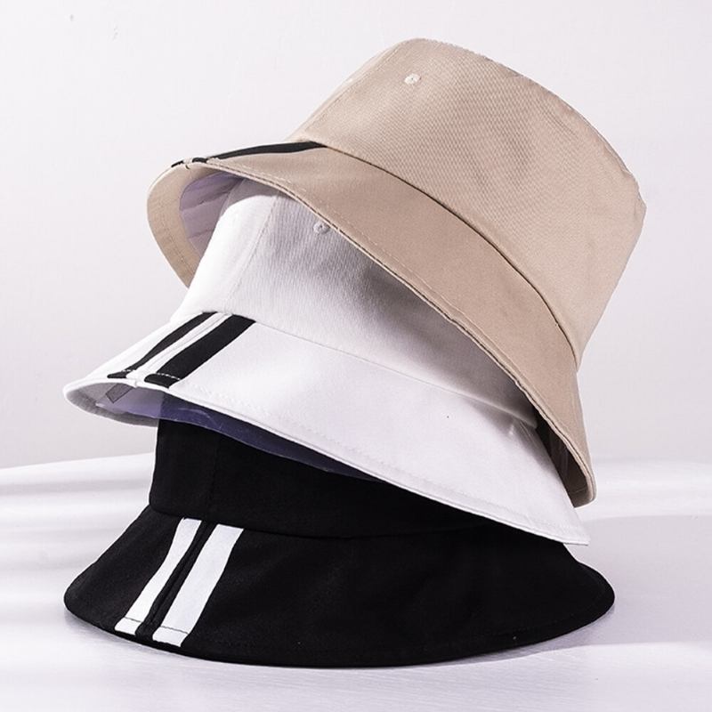 Unisex Bomuld Letter Mønster Udskrivning Twill Fashion Bucket Hat