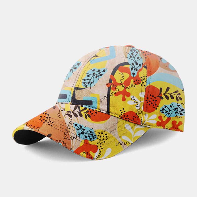 Unisex Bomuld Overlay Blomstermønster Justerbar Mode Casual Solskygge Baseball Cap