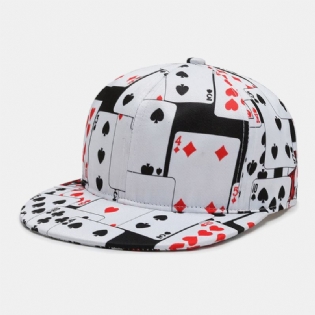 Unisex Bomuld Overlay Poker Kædebrev Graffiti Print Hip-hop Fashion Baseball Cap