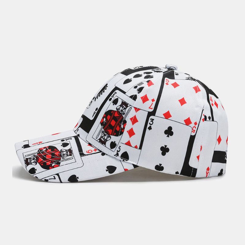 Unisex Bomuld Overlay Poker Kædebrev Graffiti Print Hip-hop Fashion Baseball Cap