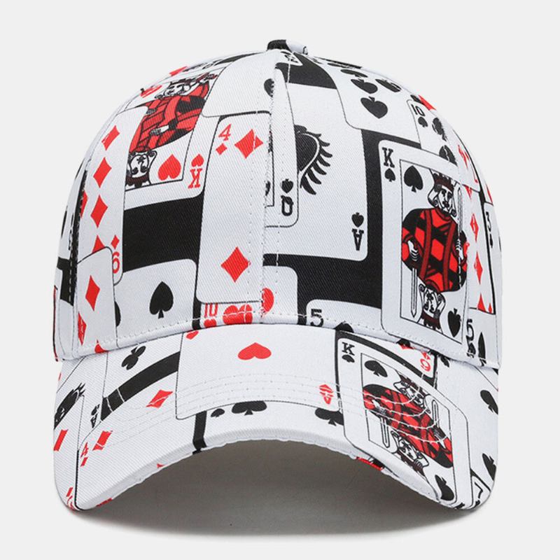 Unisex Bomuld Overlay Poker Kædebrev Graffiti Print Hip-hop Fashion Baseball Cap