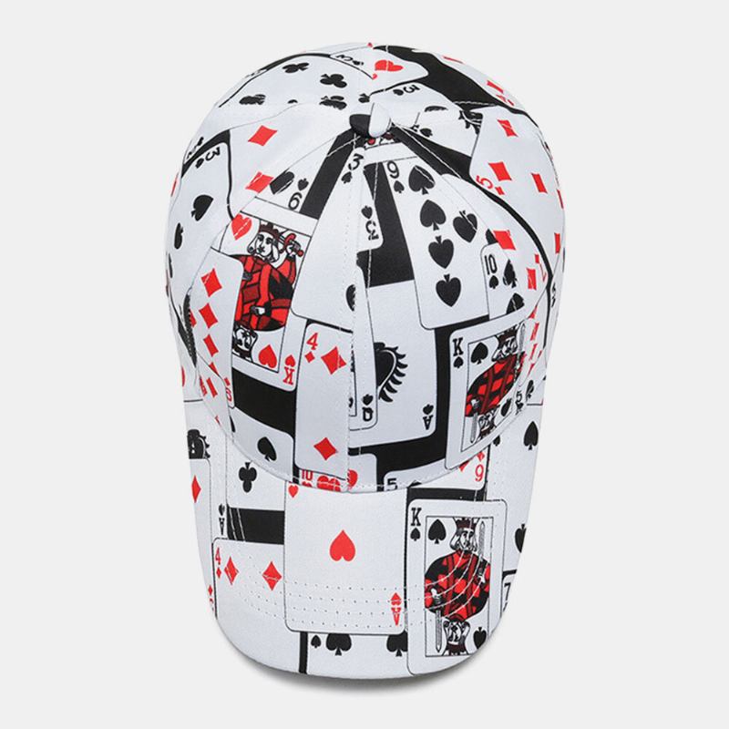 Unisex Bomuld Overlay Poker Kædebrev Graffiti Print Hip-hop Fashion Baseball Cap