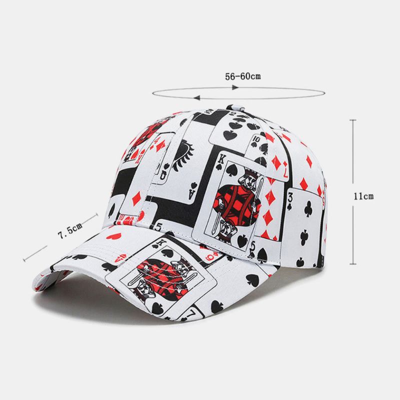 Unisex Bomuld Overlay Poker Kædebrev Graffiti Print Hip-hop Fashion Baseball Cap