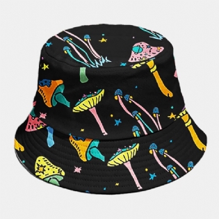 Unisex Bomuld Overlay Svampemønster Fashion Personlighed Solskærm Bucket Hat