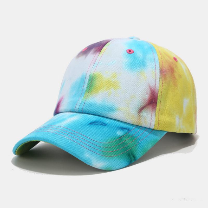 Unisex Bomuld Tie-dye Graffiti Kontrast Farve Fashion Solskærm Baseball Hat