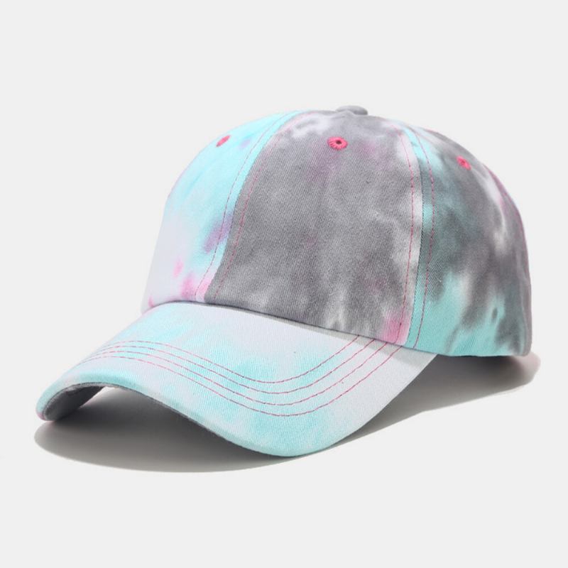 Unisex Bomuld Tie-dye Graffiti Kontrast Farve Fashion Solskærm Baseball Hat