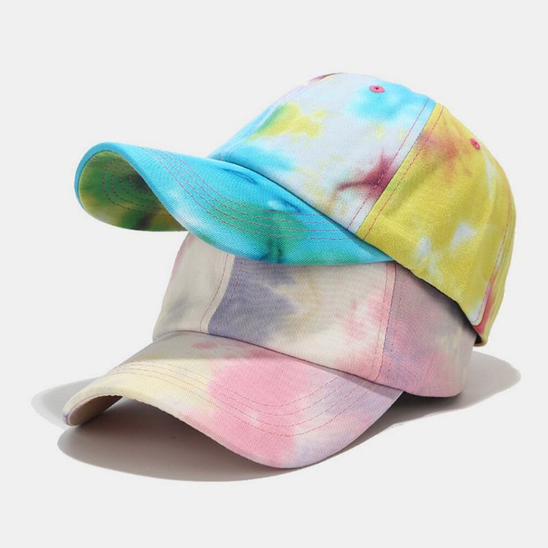 Unisex Bomuld Tie-dye Graffiti Kontrast Farve Fashion Solskærm Baseball Hat