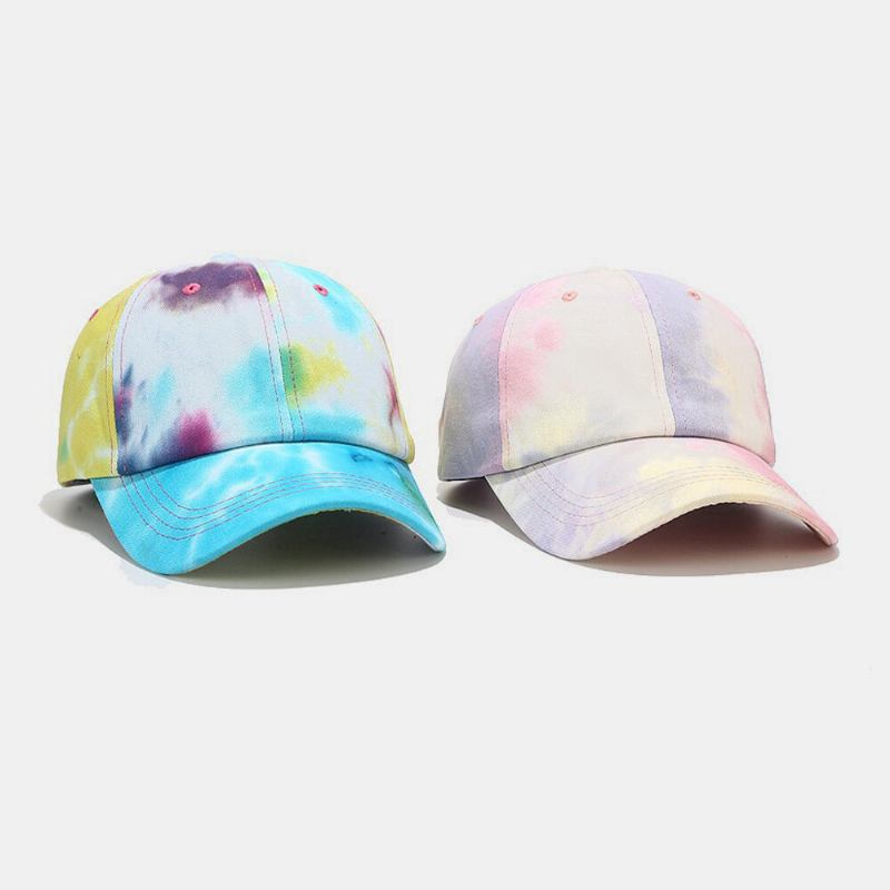 Unisex Bomuld Tie-dye Graffiti Kontrast Farve Fashion Solskærm Baseball Hat