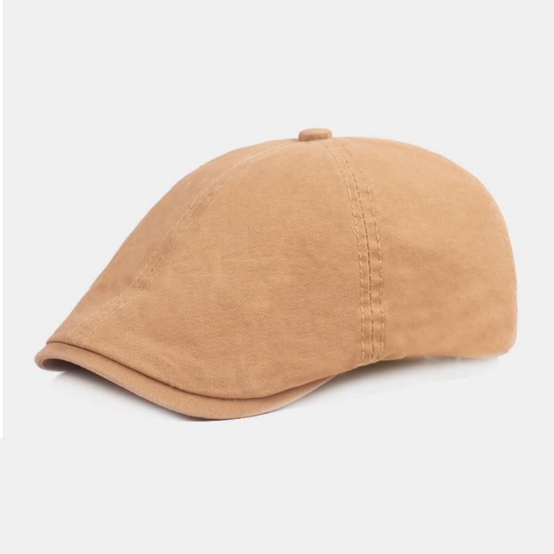 Unisex Bomuldsbaskerhat Ensfarvet Retro Justerbar Solsejl Newsboy Huer Malerhat Octagonal Hat