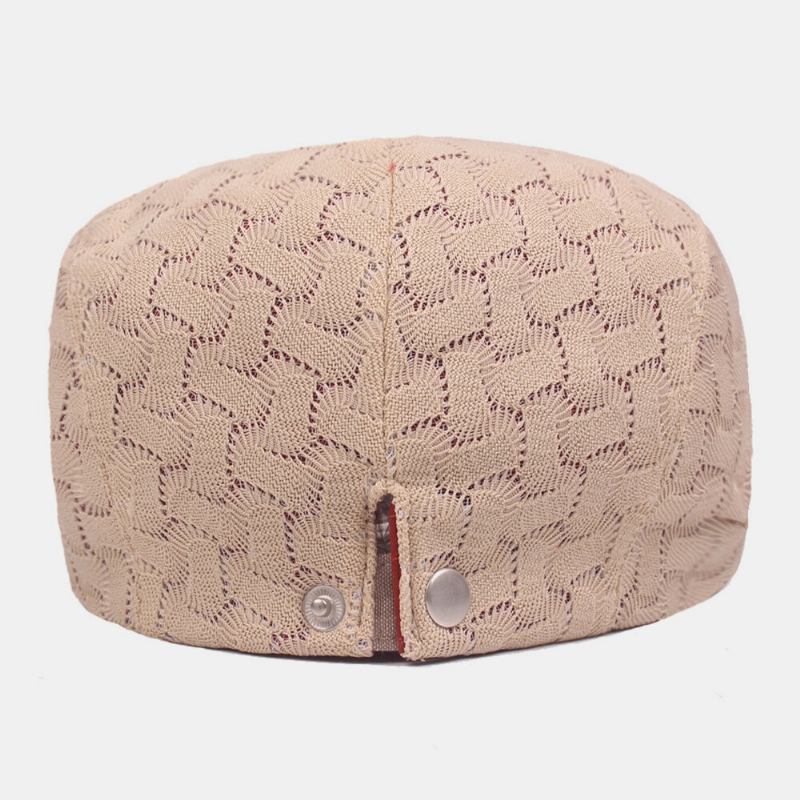 Unisex Bomuldsblonde Mesh Åndbar Etnisk Solsejl Baret Kasket Flad Hat