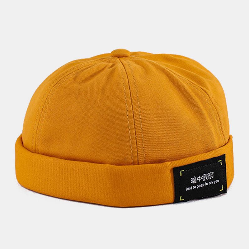 Unisex Bomuldsbrevlapper Hip-hop Casual Solskyggehat Uden Kanter Beanie Landlord Kasket Skull Cap