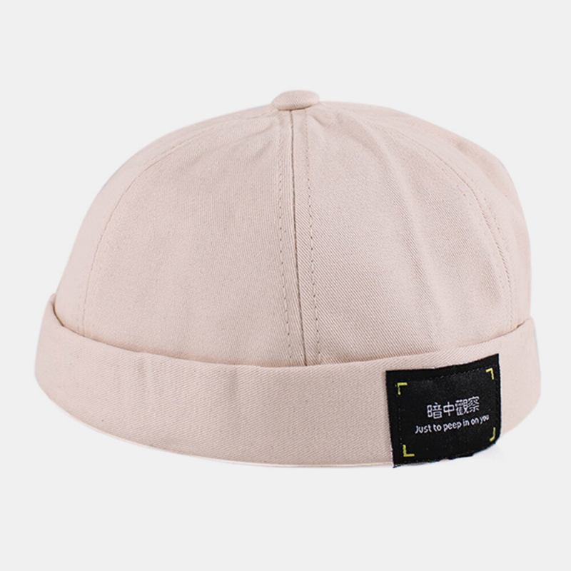 Unisex Bomuldsbrevlapper Hip-hop Casual Solskyggehat Uden Kanter Beanie Landlord Kasket Skull Cap