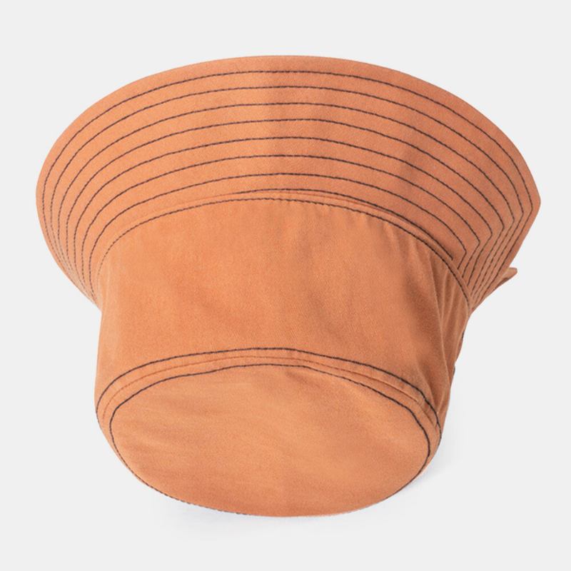 Unisex Bomuldsknapdekoration Sideslids Personlighed Solbeskyttelse Bucket Hat