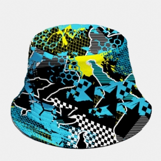 Unisex Bomuldsoverlejring Sport Game Printing Fashion Sunshade Bucket Hat