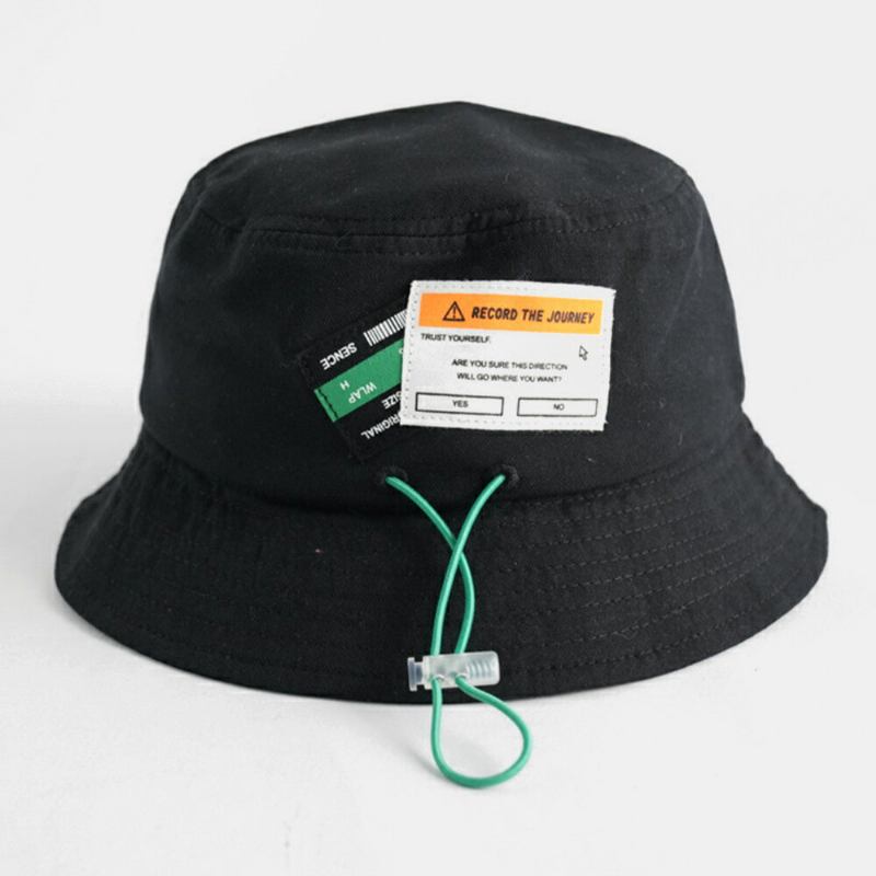 Unisex Bomuldssnøre Brevmønster Label Ensfarvet Fashion Bucket Hat