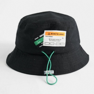 Unisex Bomuldssnøre Brevmønster Label Ensfarvet Fashion Bucket Hat