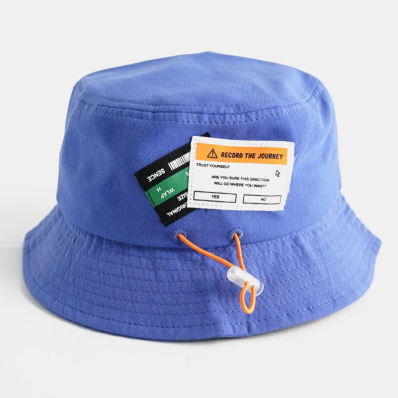 Unisex Bomuldssnøre Brevmønster Label Ensfarvet Fashion Bucket Hat