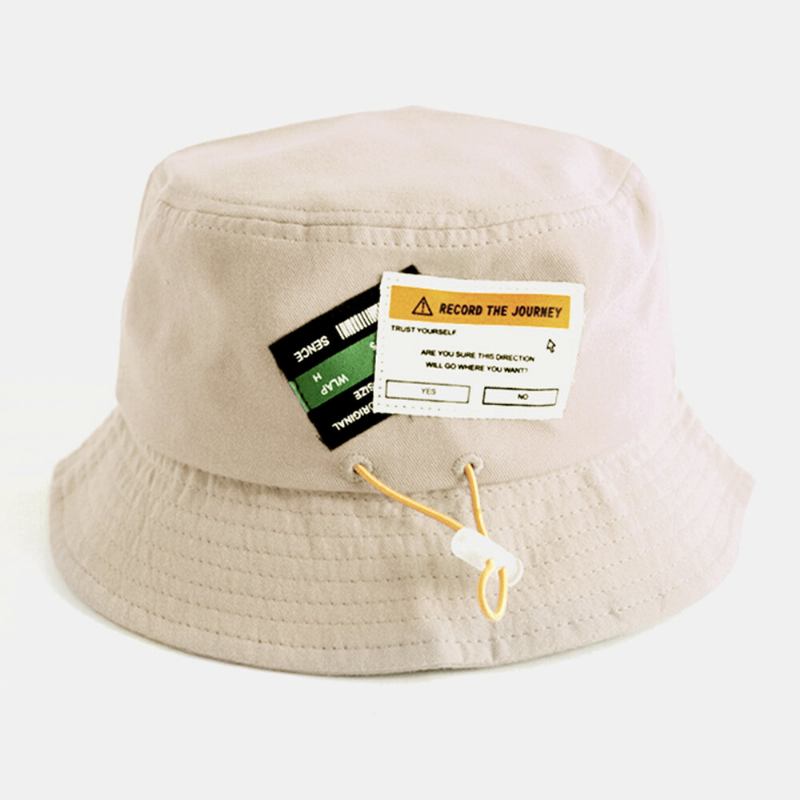 Unisex Bomuldssnøre Brevmønster Label Ensfarvet Fashion Bucket Hat