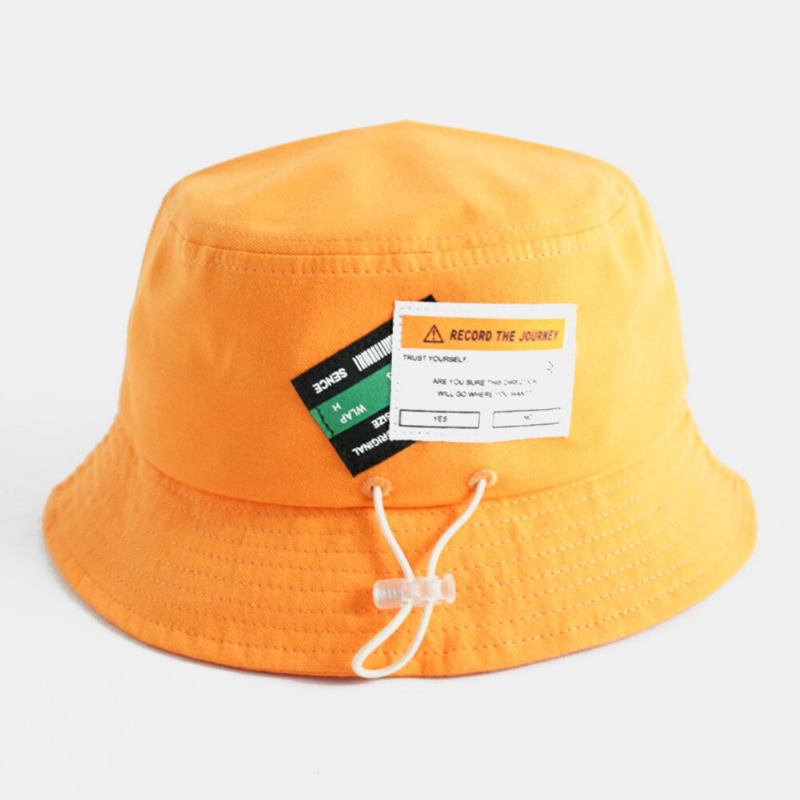 Unisex Bomuldssnøre Brevmønster Label Ensfarvet Fashion Bucket Hat