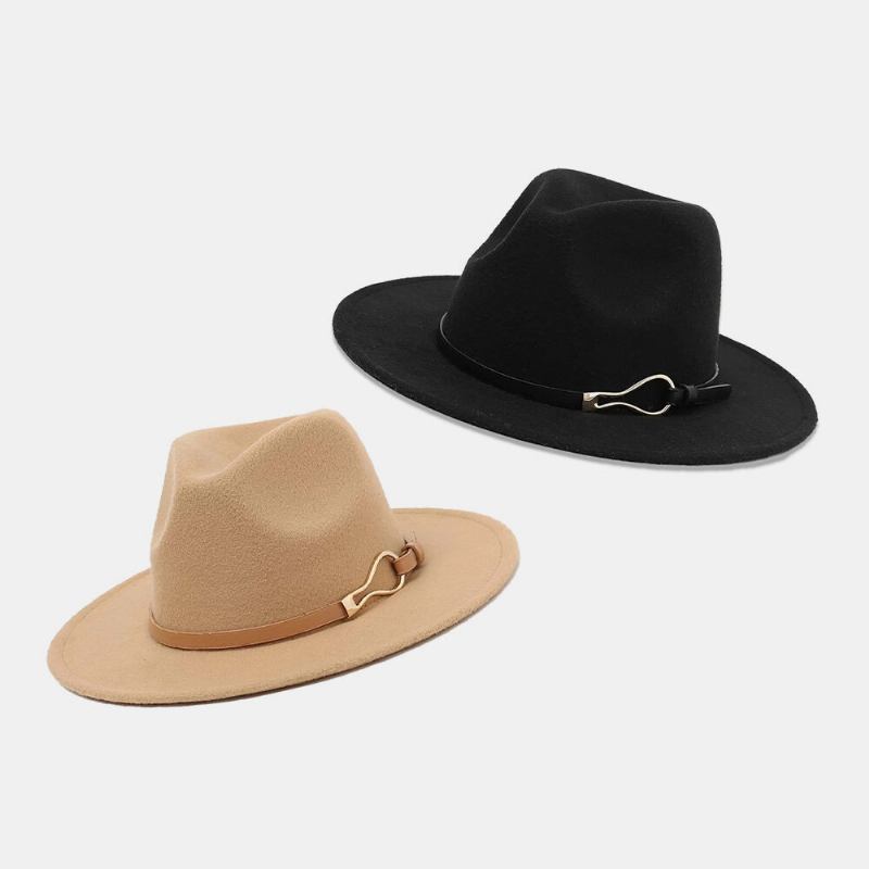 Unisex Bredskygget Jernring Bælte Deco Tophat Udendørs Solskærm Solcreme Hat