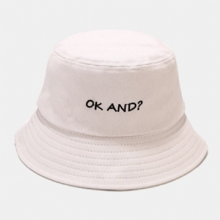 Unisex Brevmønster Broderi Solhat Bomuld Ensfarvet Simpel Bucket Hat