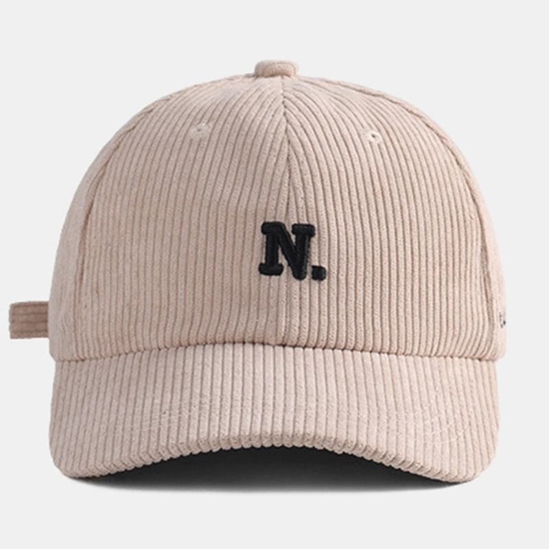 Unisex Corduroy Brevmønster Broderi All-match Warm Baseball Cap