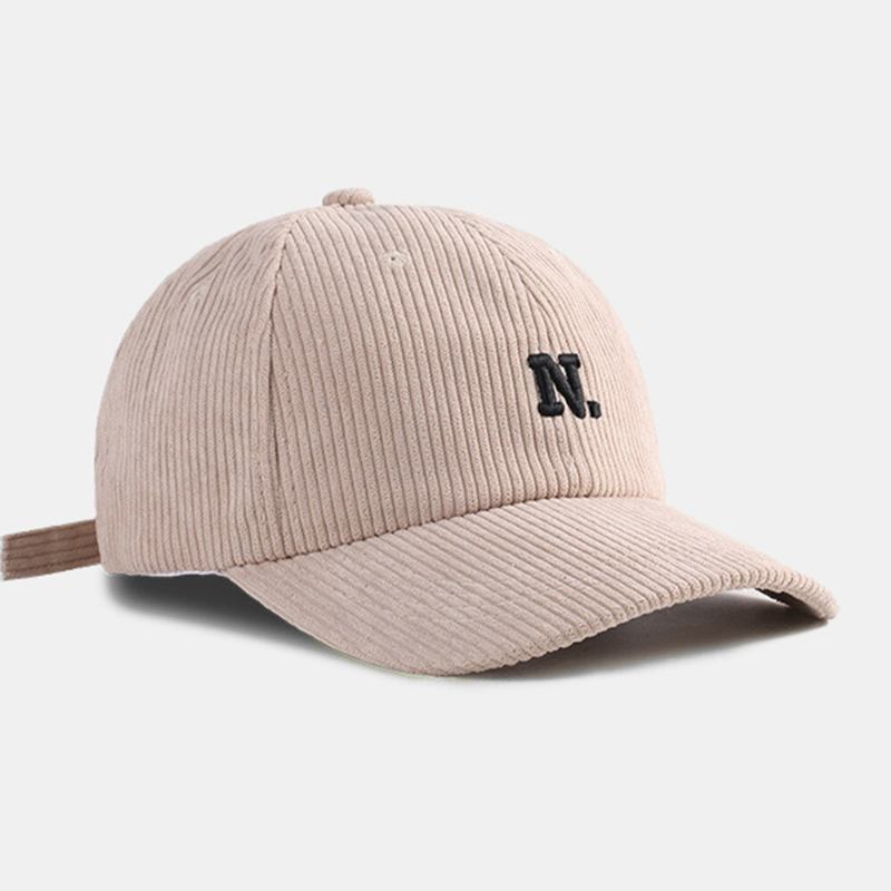 Unisex Corduroy Brevmønster Broderi All-match Warm Baseball Cap