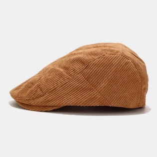 Unisex Corduroy Casual All-match Ensfarvet Forward Huer Baret Hat