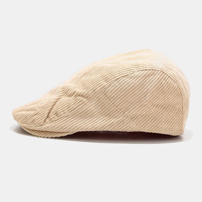 Unisex Corduroy Casual All-match Ensfarvet Forward Huer Baret Hat