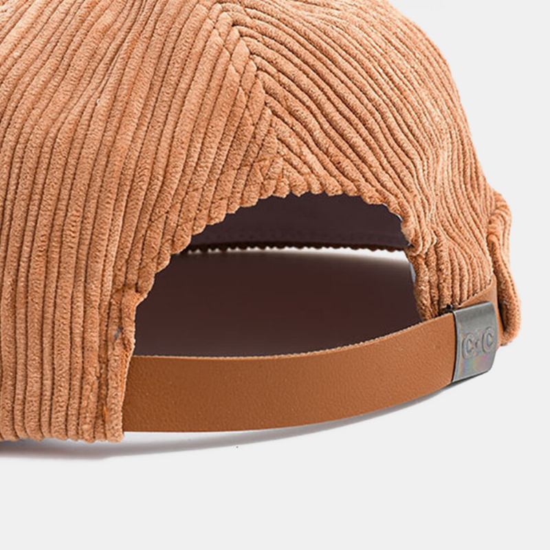 Unisex Corduroy Ensfarvet Brevstofpind Udlejer Kasket Kanteløs Beanie Skull Cap