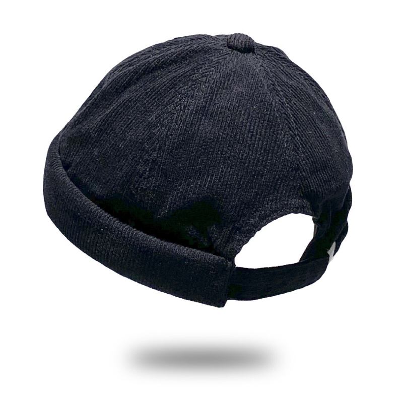 Unisex Corduroy Vintage Casual Justerbar Hip Hop Brimless Beanie Udlejer Huer Skull Cap