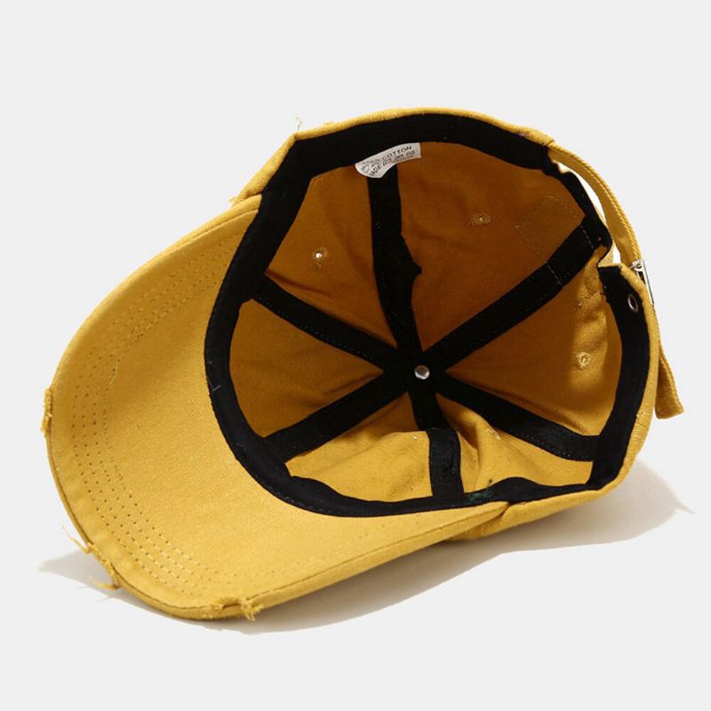 Unisex Cotton Broken Holes Fashion Udendørs Solsejl Baseballhat