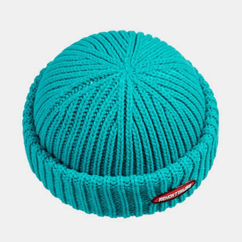 Unisex Cotton Dome Patch Strikket Kasket Street Hip Hop Solskygge Brimless Beanie Hat