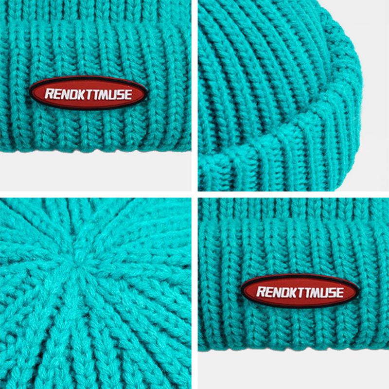 Unisex Cotton Dome Patch Strikket Kasket Street Hip Hop Solskygge Brimless Beanie Hat