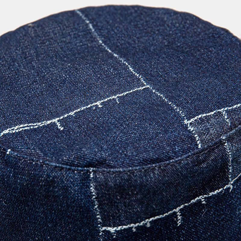 Unisex Denim Distressed Frayed Edge Vintage Casual Solsejl Foldbare Flade Hatte Bucket Hats