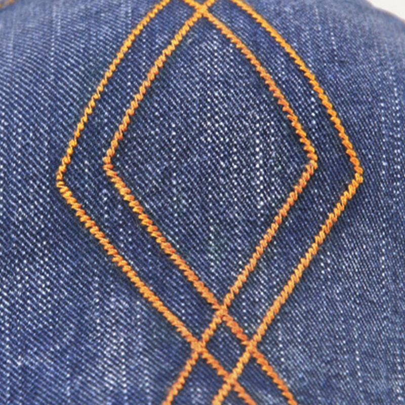 Unisex Dobbelt Broderitråd Diamond Grid Ivy Kasket Justerbar Casual Twill Kasket Baret Kasket Flad Hat