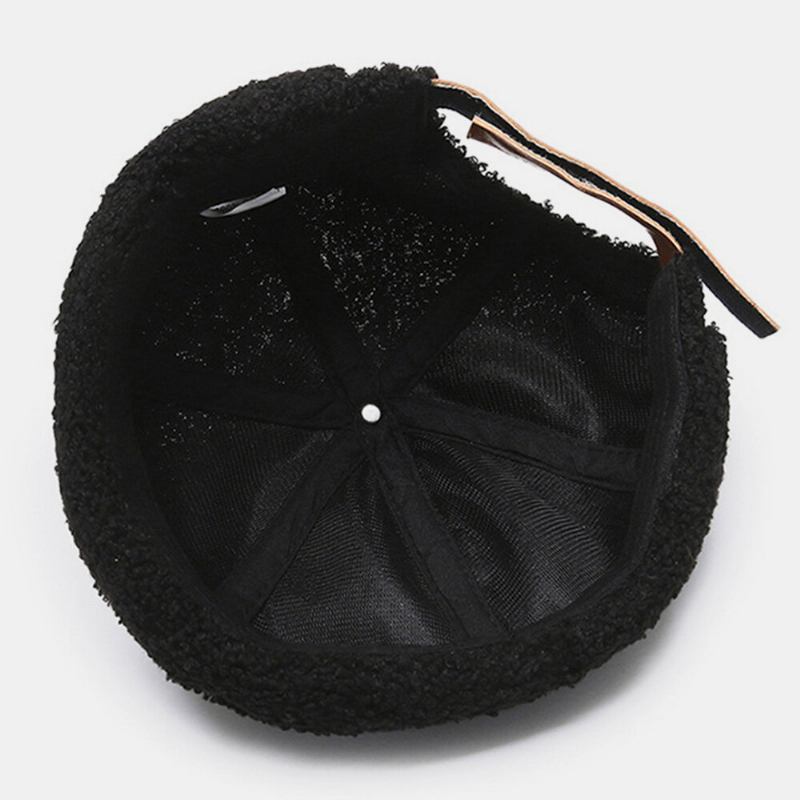 Unisex Ensfarvet Fleece Varm Udlejer Kasket Udendørs Afslappet Solskygge Uden Skygge Beanie Skull Cap