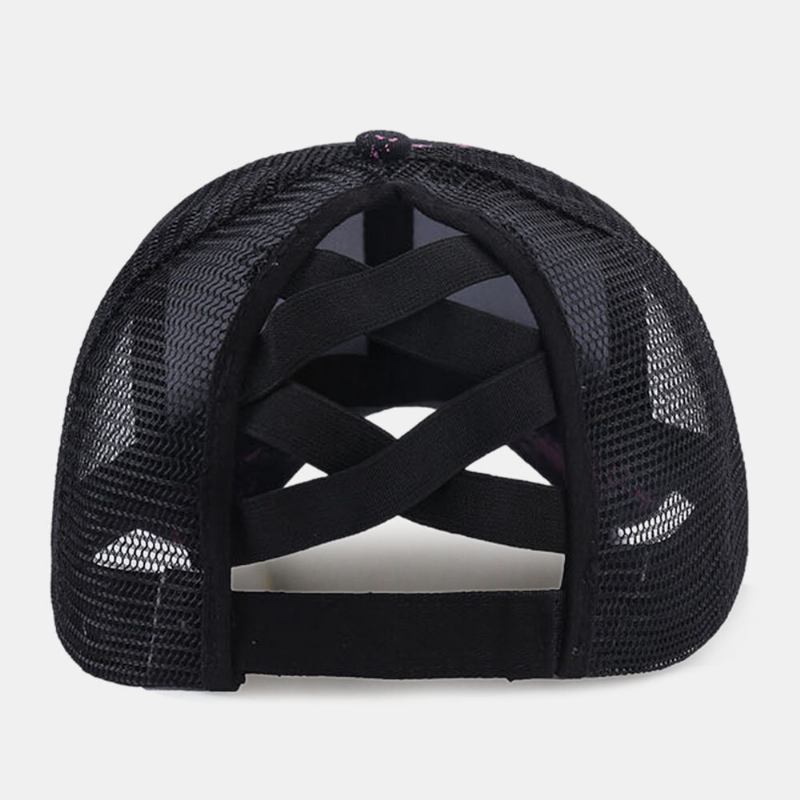 Unisex Farverige Striber Mønster Mesh Åndbar Bagåbning Justerbar Baseballkasket