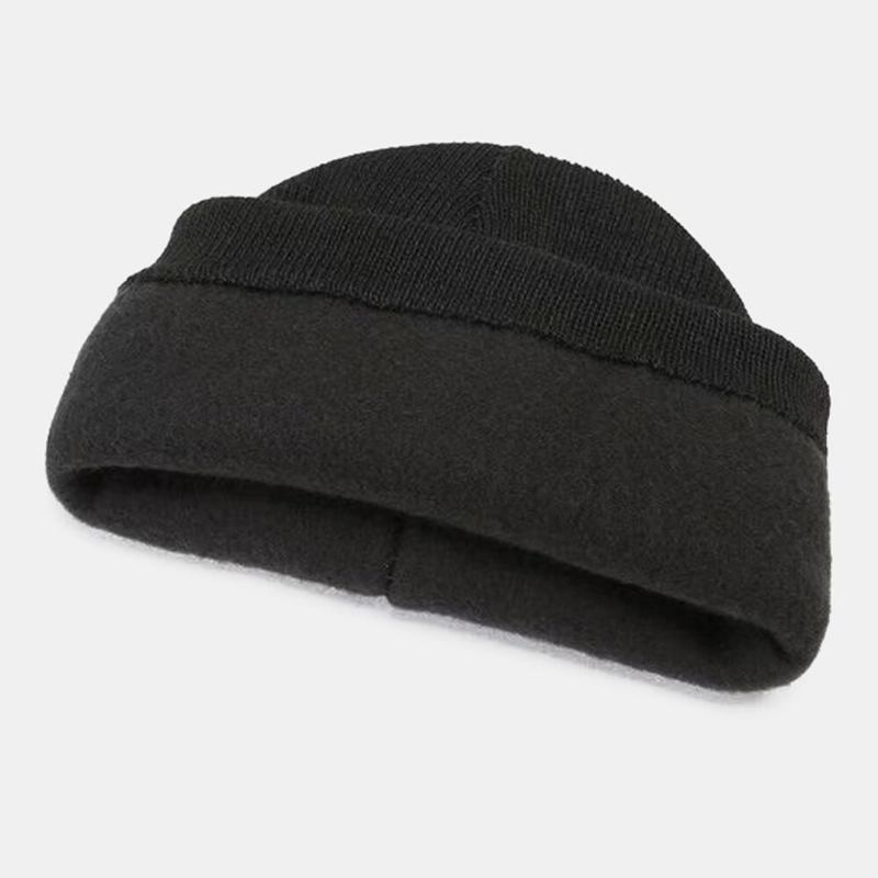 Unisex Farvet Stribet Plus Velvet Thicken Varm Strikket Hue Efterår Vinter Ørebeskyttelse Vindtæt Beanie Hat