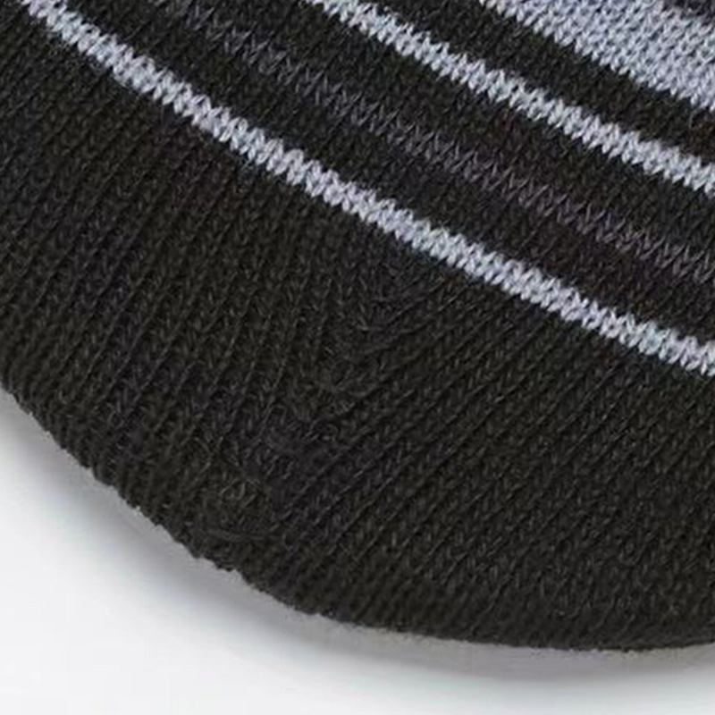 Unisex Farvet Stribet Plus Velvet Thicken Varm Strikket Hue Efterår Vinter Ørebeskyttelse Vindtæt Beanie Hat