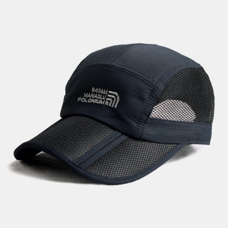 Unisex Foldbar Hurtigtørrende Mesh Huer Solskærm Åndbar Snapback Baseball Huer Til Sommer Udendørs Sport